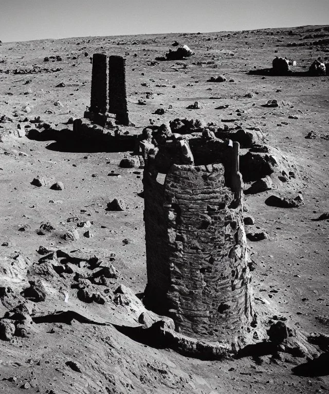 Ancient temple on the lunar surface