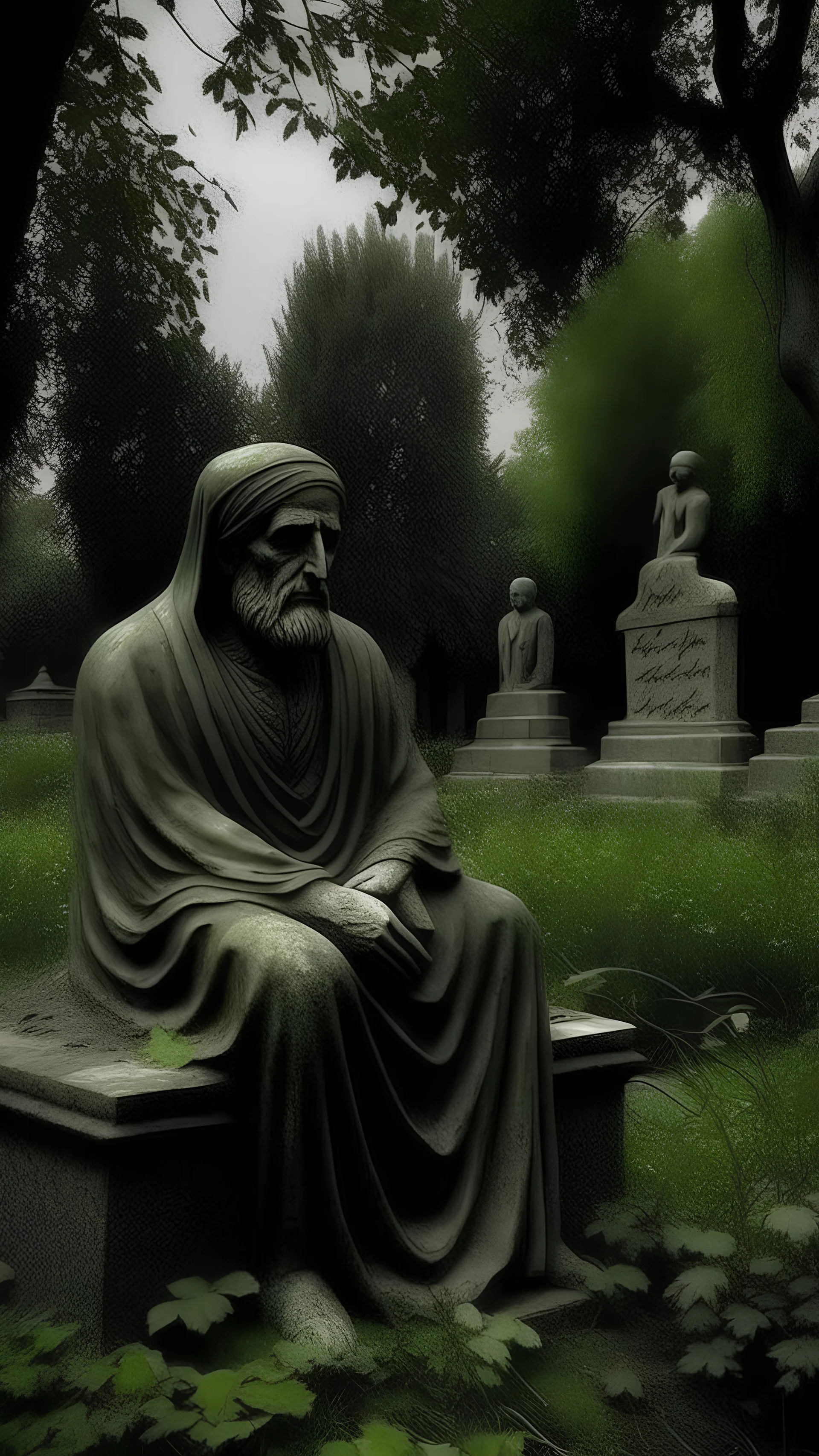 "Thank you, Mustafa," the voice whispered softly in the quiet of the cemetery, "You saved us. I am a kind soul who was trapped in this statue. Now, you can return to your village in safety." These words echoed throughout the place, filled with gratitude and a desire to return to normal life away from the slabs of the dead.