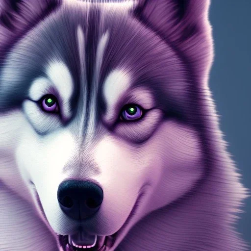 Husky, pink eyes, 8K, cinematic lighting, sharp focus, masterpiece, expert