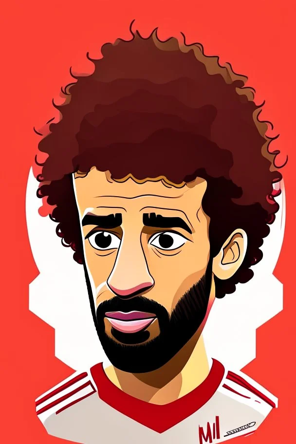 Mohamed Salah Egyptian soccer player ,cartoon 2d vector