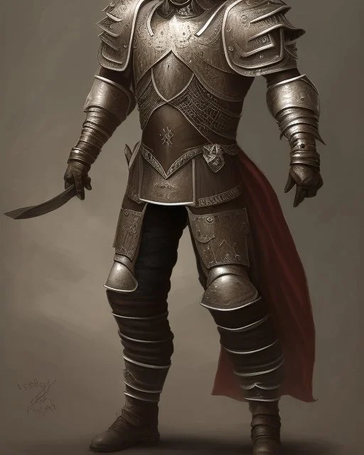 An armor made of a mixture of steel and leather, worn by a strong commander with magical power