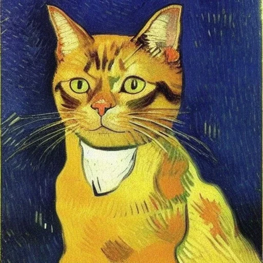 Portrait of a cat by Van Gogh