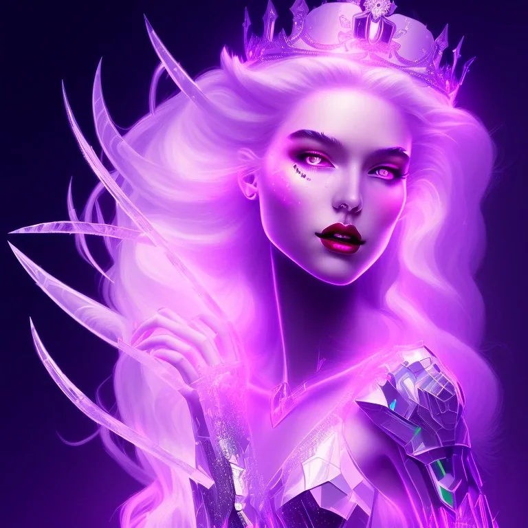 Ice crystal black queen full image neon light