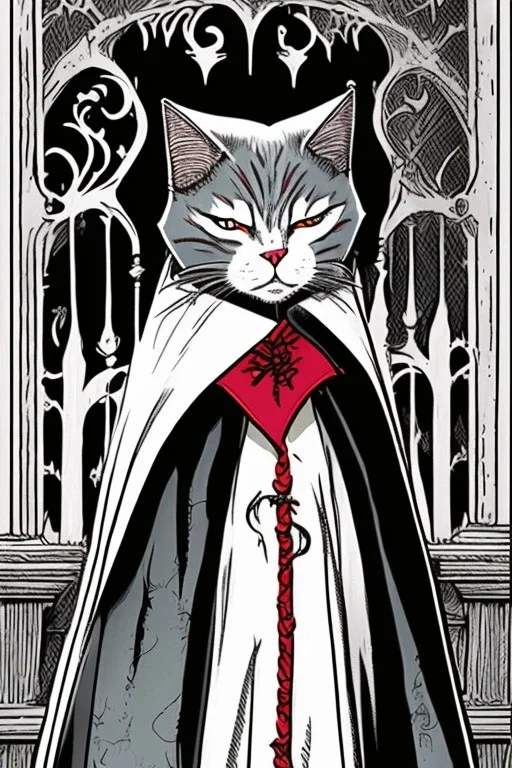 Vampire cat with cape. Graphic novel. Isabel Kreitz