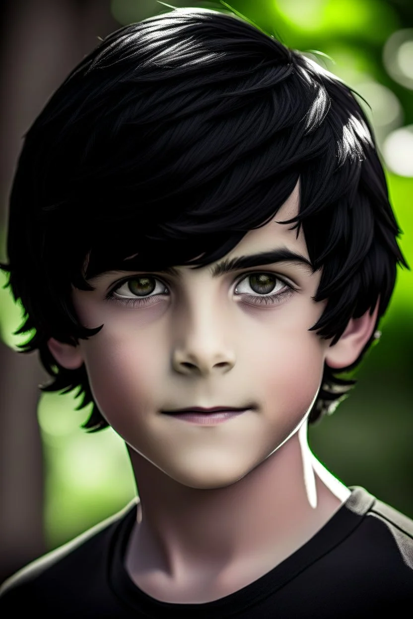 gimme a book cover photo which a boy 11 year old with dark hair.