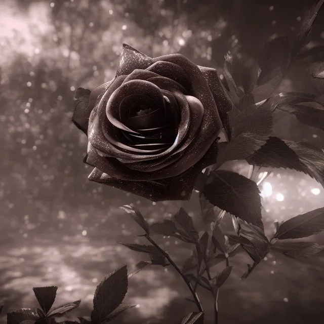 black rose, RTX, TXXA, SSAO, High quality,hyperrealistic, cinematic, Super detailed, Anti-Aliasing,Full color, HDR,4k