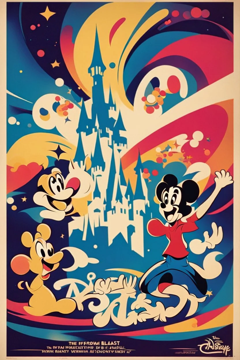 nostalgic Blast from the Past poster cheerfull disney abstract