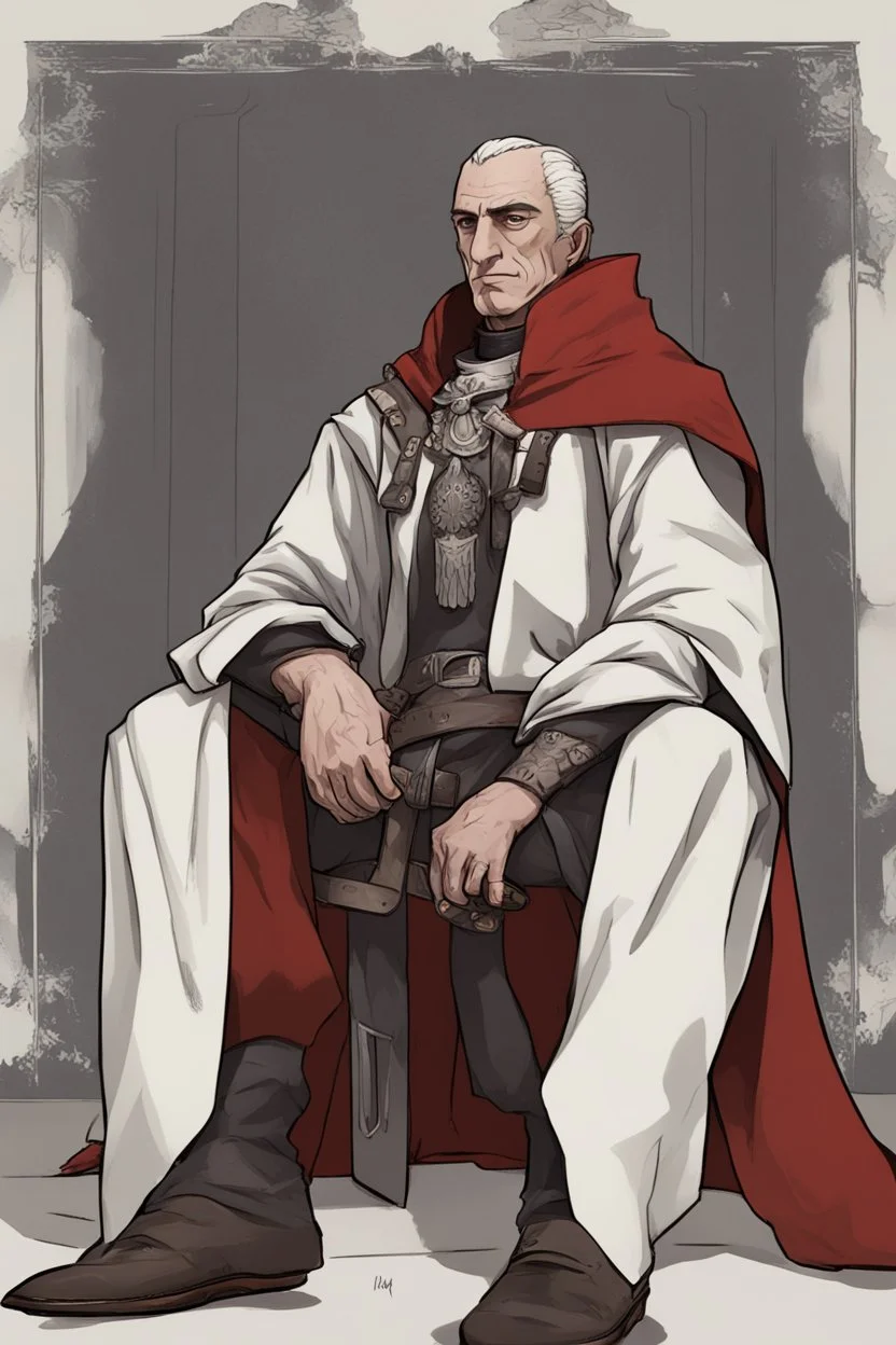 Tomás de Torquemada, male, inquisitor, ruthless, spanish inquisition, anime style