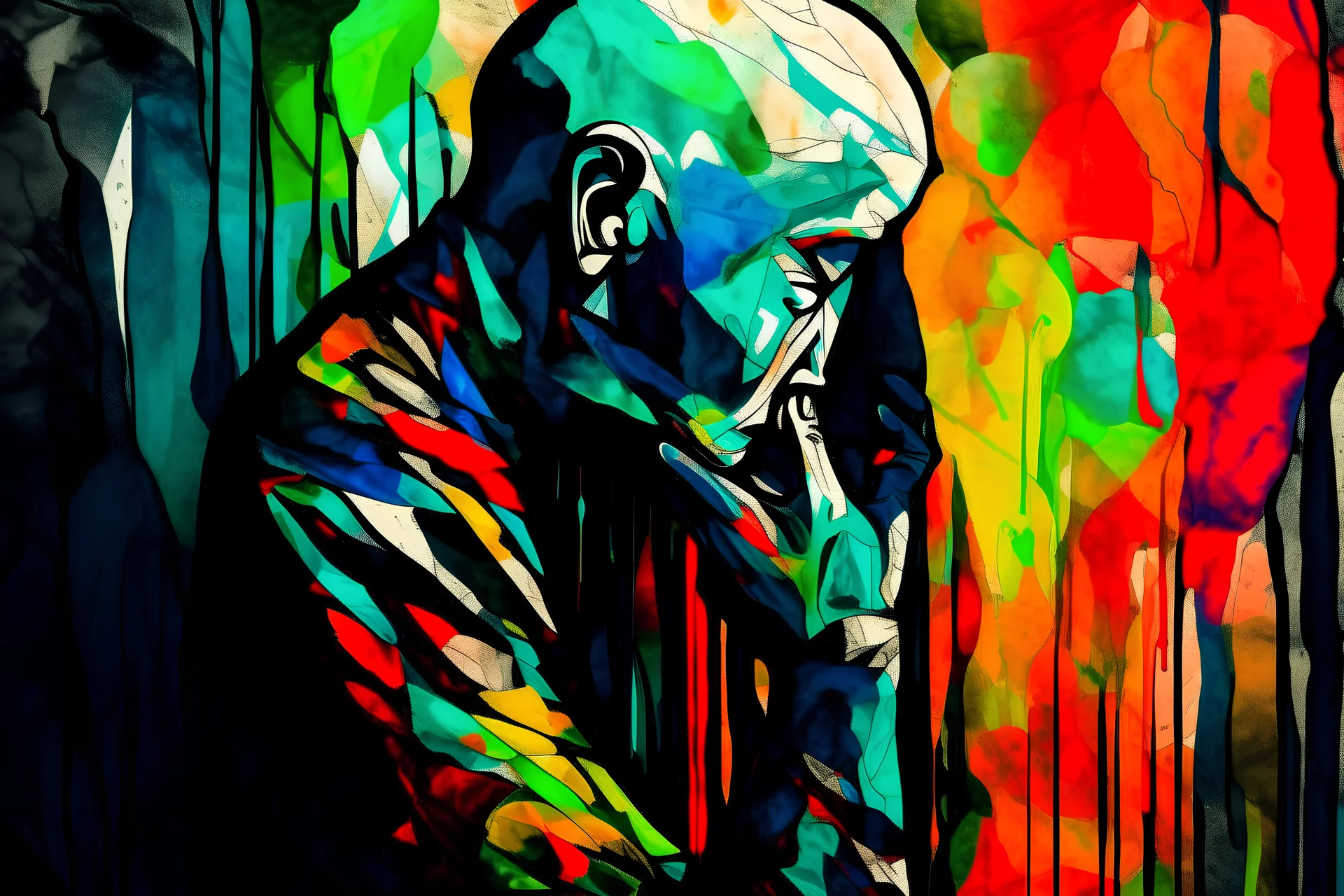 abstract art of pain from losing a close friend