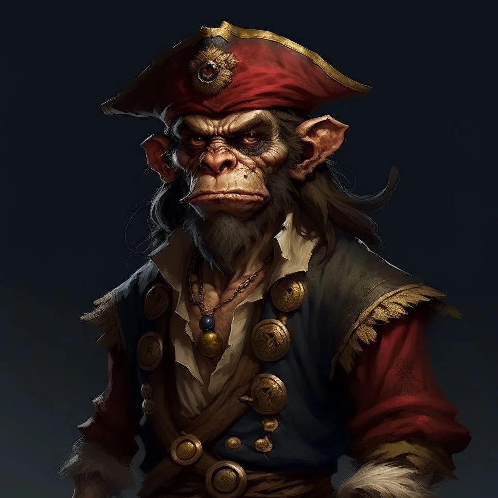 Pirate Human-Monkeyman DnD Digital Art