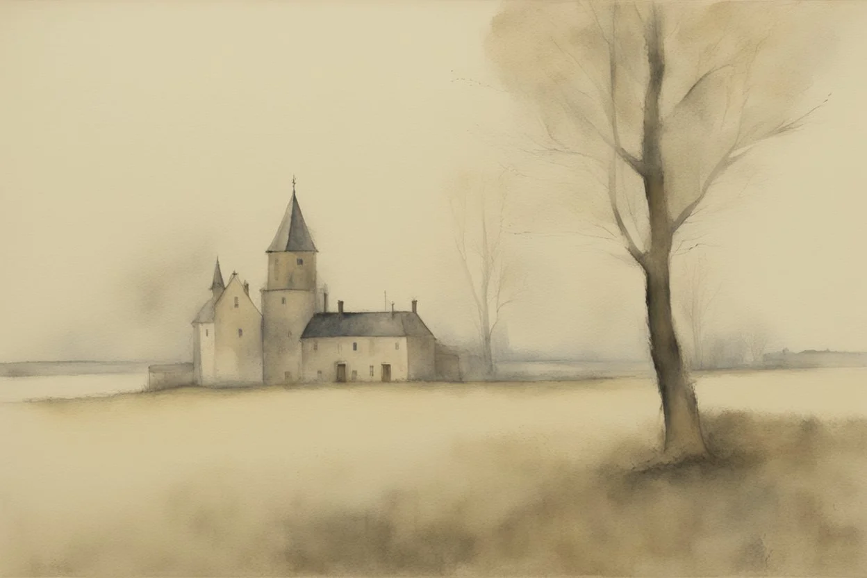 watercolour in the style of Vilhelm hammerschoi