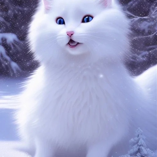 smooth hyper realistic, beautiful Japanese snow flower in crown, pale colors, dark cosmos background, cat еye, extremely sharp detail, finely tuned detail, ultra high definition, 8 k, unreal engine 5, ultra sharp focus, accurate sword wings, positive smile, lot of details, fit within portrait, Ambiance winter, perfect composition, perfect hair, perfect hands, finger up gestures