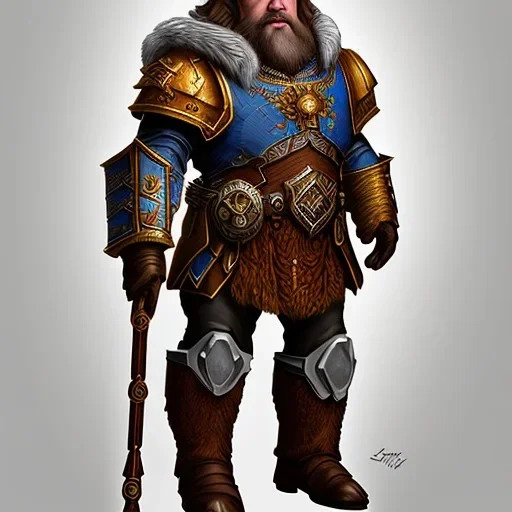 D&D character, paladin, dwarf, heavy armor, war hammer