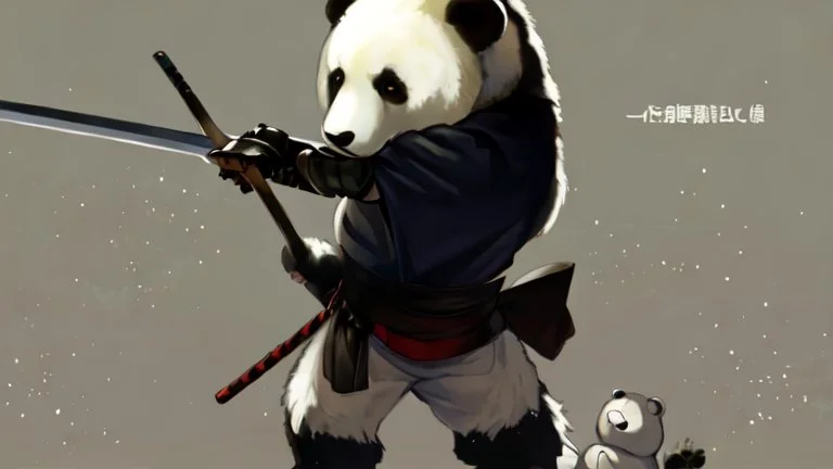 Panda in samurai armour