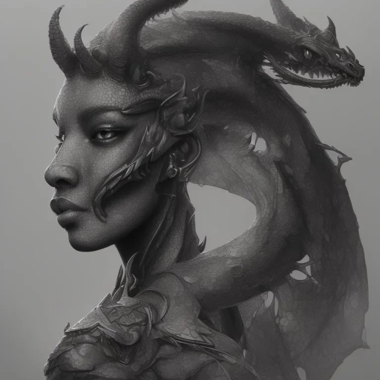 sango fantasy, fantasy magic, intricate, sharp focus, illustration, highly detailed, digital painting, concept art, matte, artgerm and paul lewin and kehinde wiley, masterpiece sexy lips Asian afro lips black African lady body Asian Dragon head silver bright rain lady outer space pretty skull head