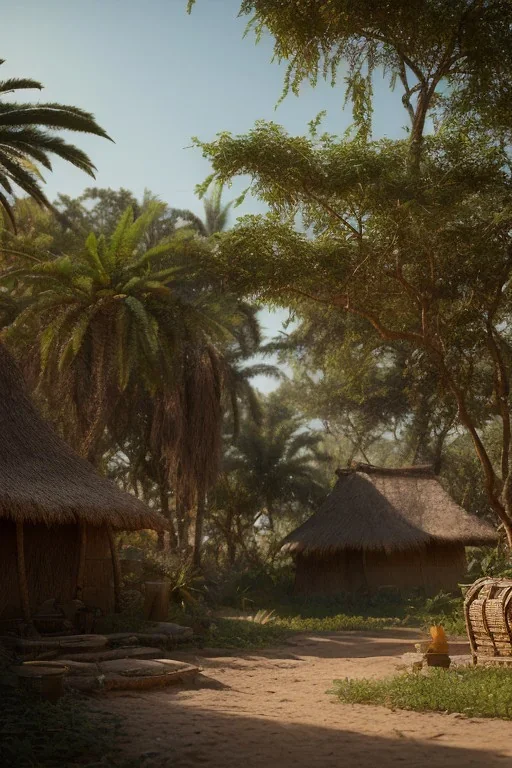 A photo taken from an african village "ninja", <character or scene>, kente, cinematic lighting --v 4 --q 2