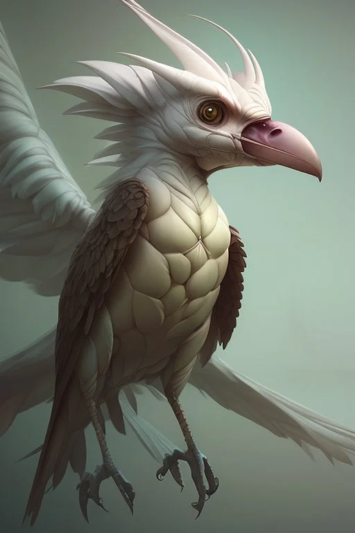 Bird-like creature,artgerm , studio mappa, photorealistic, Hyperrealistic, cgsociety zbrush_central fantasy album cover art 4k hdr 64 megapixels 8k back lit complex elaborate fantastical hyperdetailed