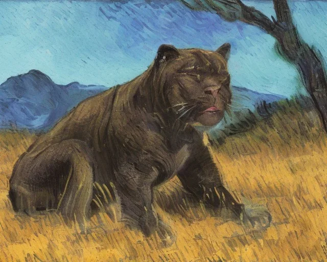 Portrait of a panther by Van Gogh