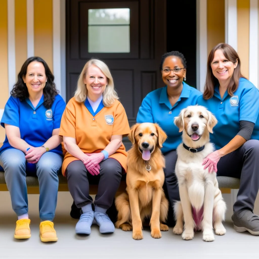 dogdaycare 4person group photo staff