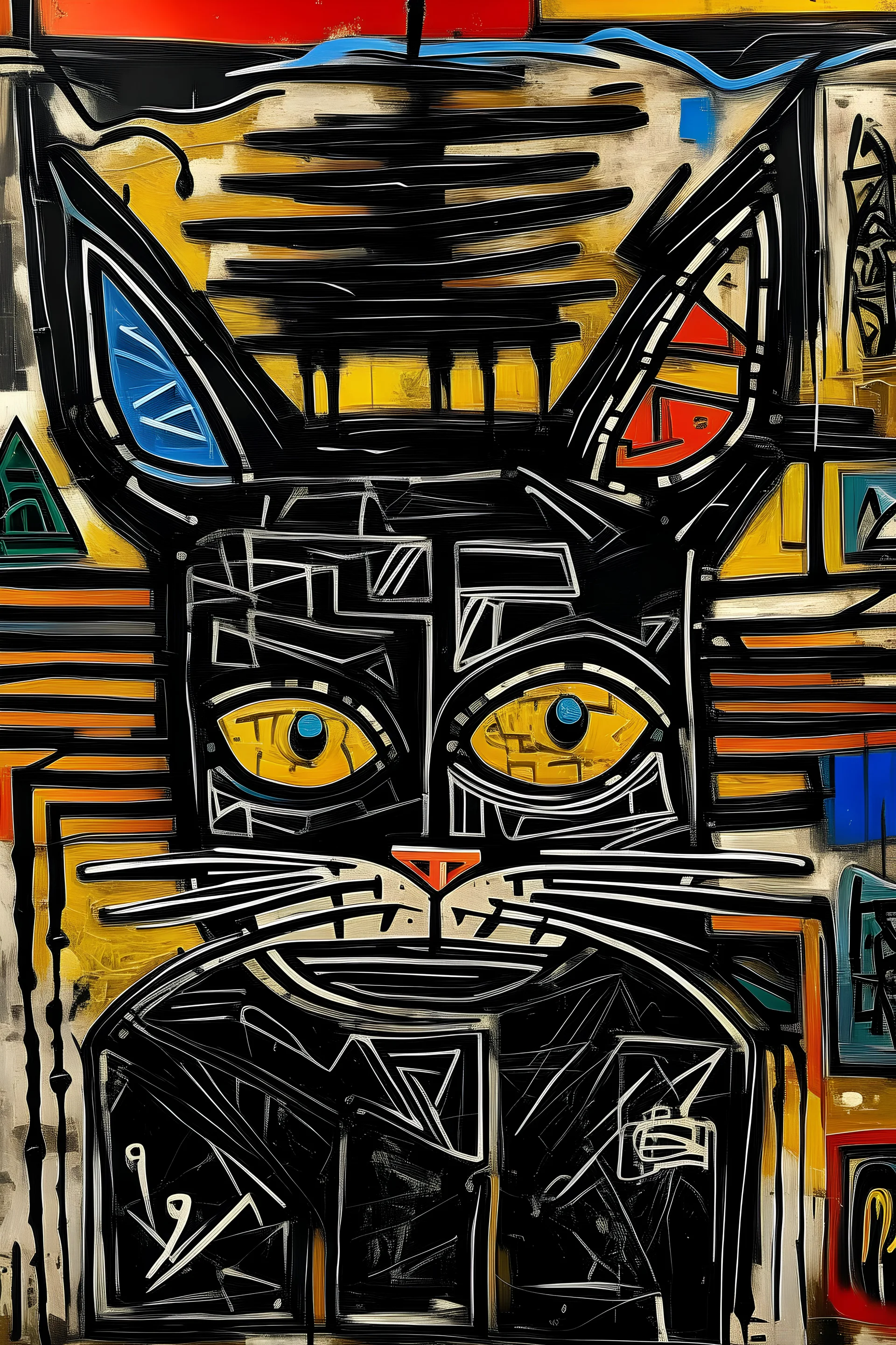 Basquiyat style cat