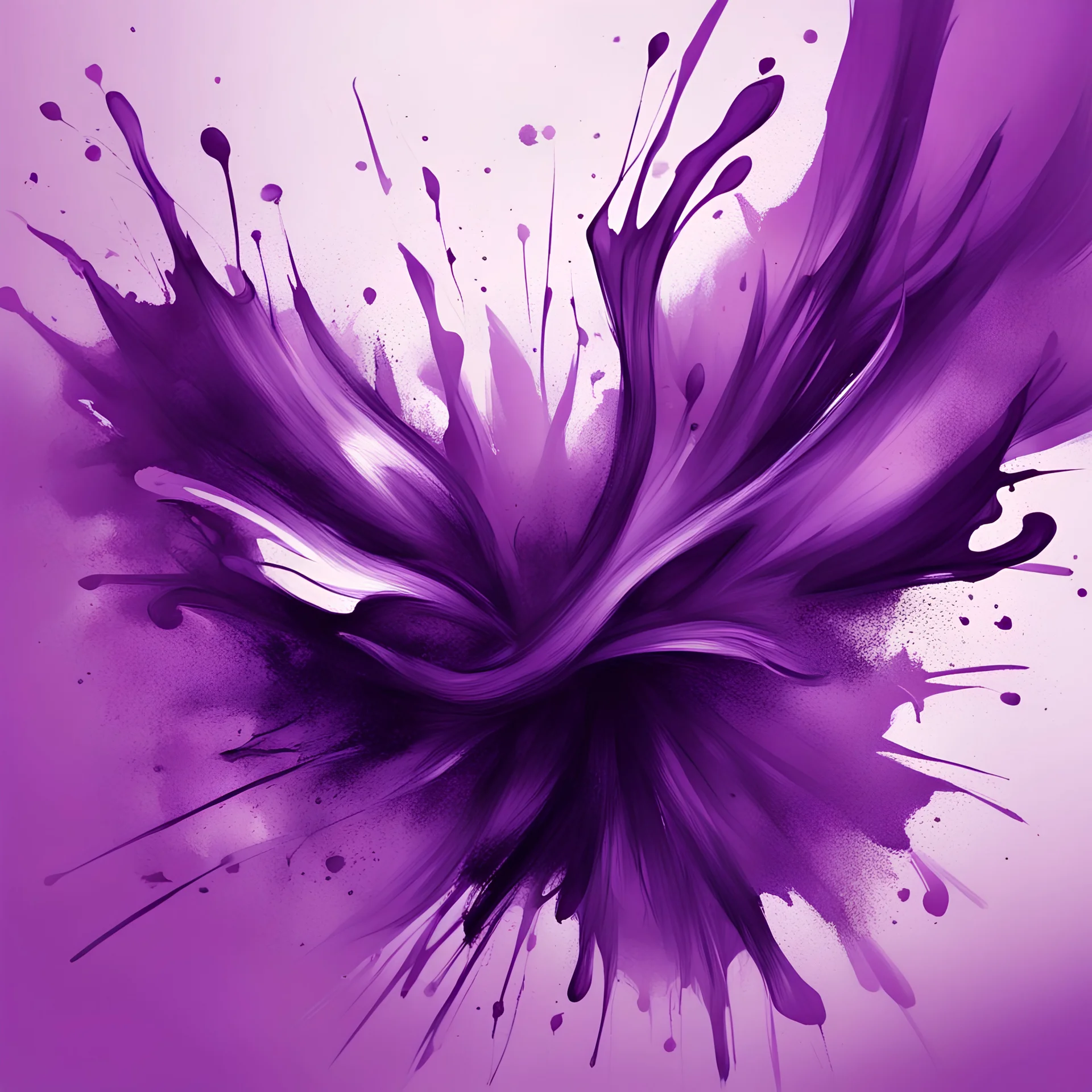 abstract emotional splashes sketch in violet tones