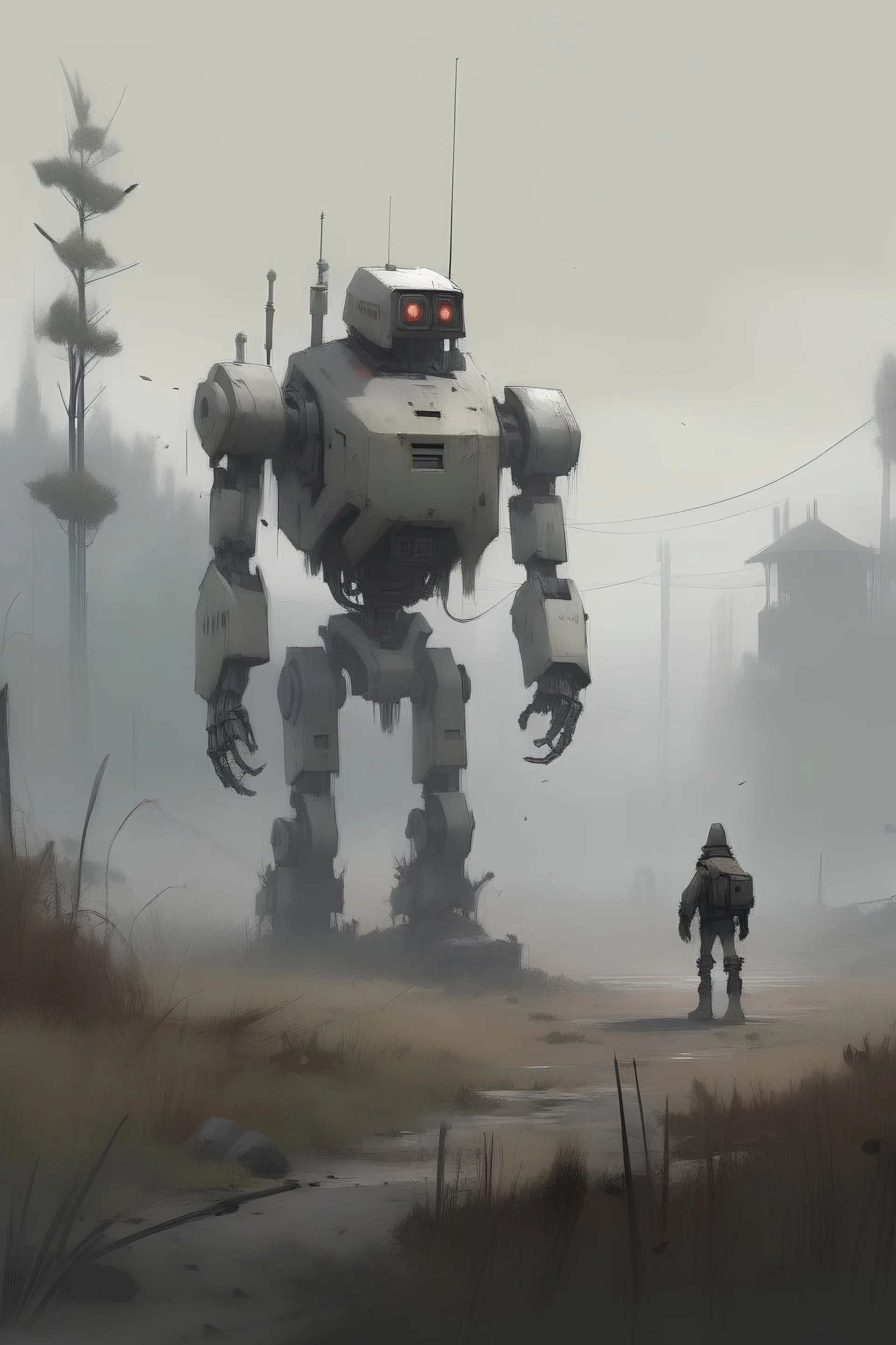 robot Jakub Rozalski style