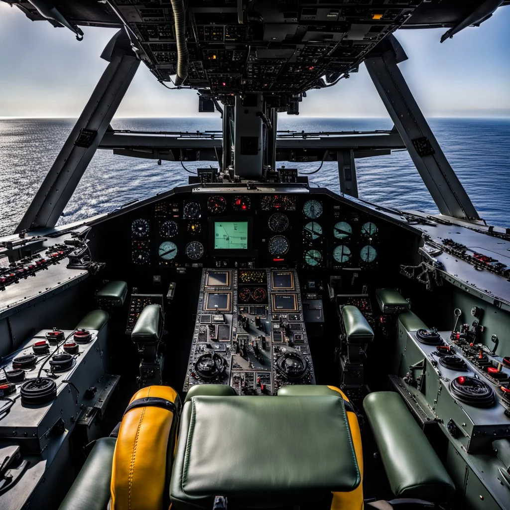 On the flight deck of an aircraft carrier, looking forward.