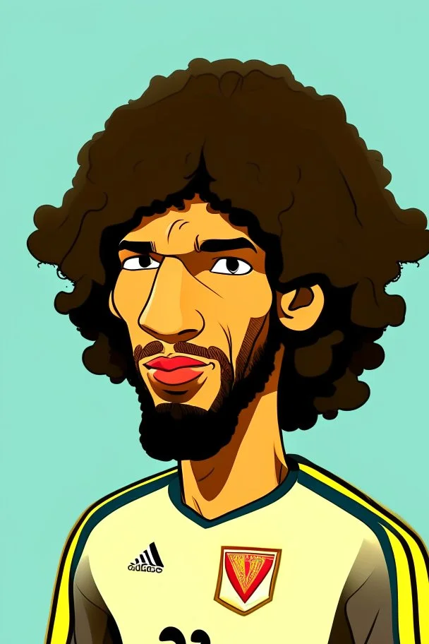 Mohamed Elneny Egyptian football player .cartoon 2d