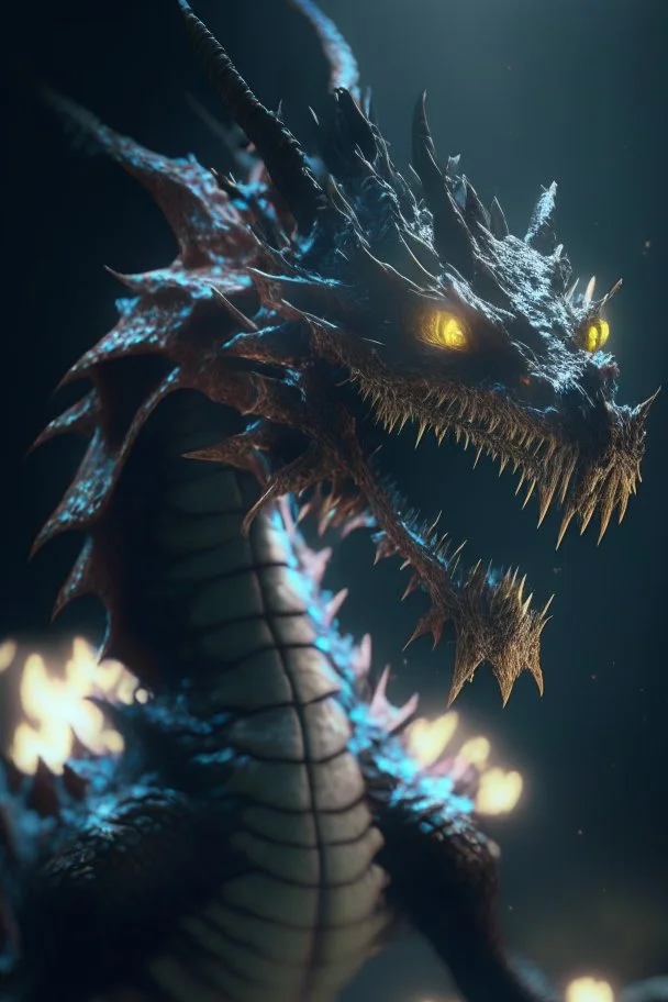 Dragon parasite creature,cinematic lighting, Blender, octane render, high quality