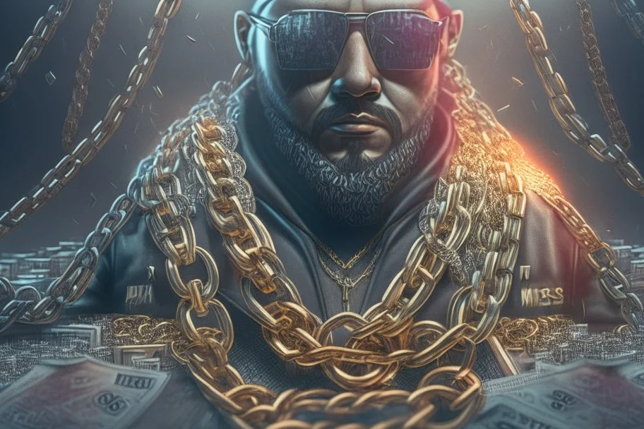 mastermind stole millions,block chain, perfect composition, hyperrealistic, super detailed, 8k, high quality, trending on artstation, studio photo, highly detailed, wide borders