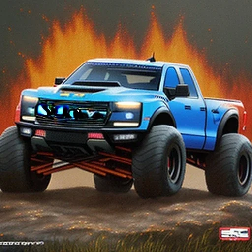  2021 Chevy Raptor Mega Truck 540ci Big Block 4x4 by Hot Wheels Monster Trucks