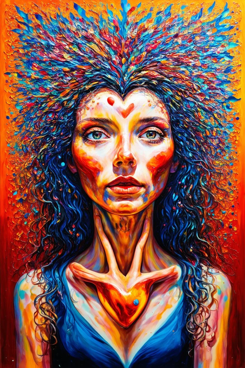 harmonizing heart and mind; a neo-surrealistic, expressionistic statement piece