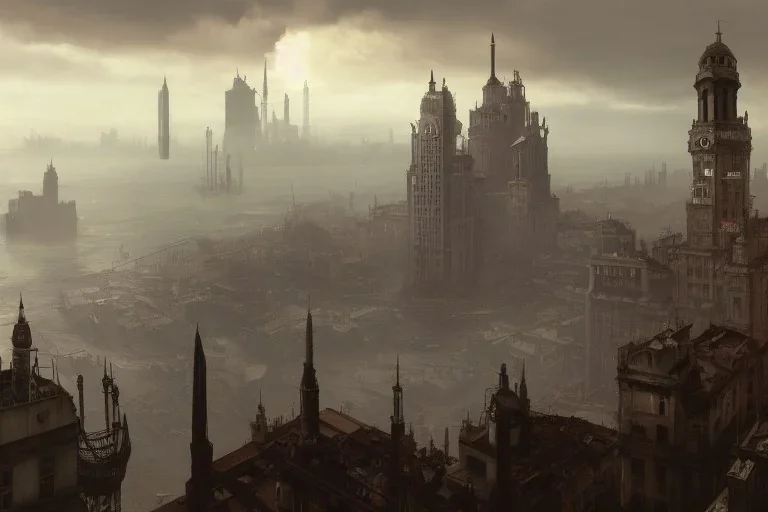 Livorno+Gothic city+BioShock+Dishonored+Bloodborne +trieste+Edinburgh+Chicago+victorian London+decòpunk Skyscraper+ +steampunk+biopunk+alphonse mucha, greg rutkowski,matte painting, cryengine, hyper detailed, felix kelly, fantasy art, seb mckinnon