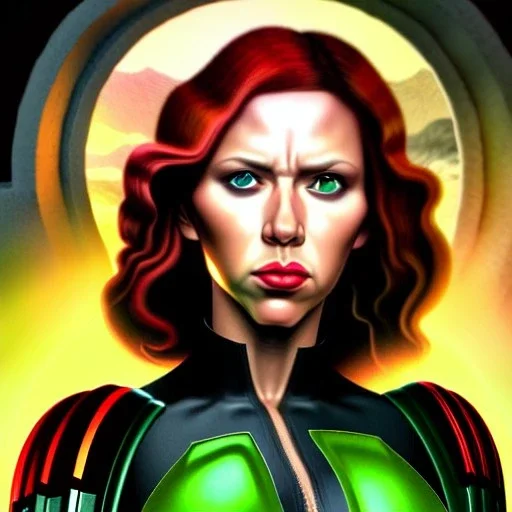 ultra detailed fullbody portrait of Black Widow, extremely detailed digital painting, intrincate, extremely detailed face,crystal clear Big Green eyes, in the style of Ohrai Noriyoshi and robert e howard and pablo oliveira and Ken Kelley and Keith Parkinson,mystical colors,perfectly centered image, perfect composition, rim light, beautiful lighting,8k, stunning scene, raytracing