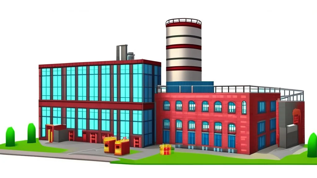 Factory building for party decoration.