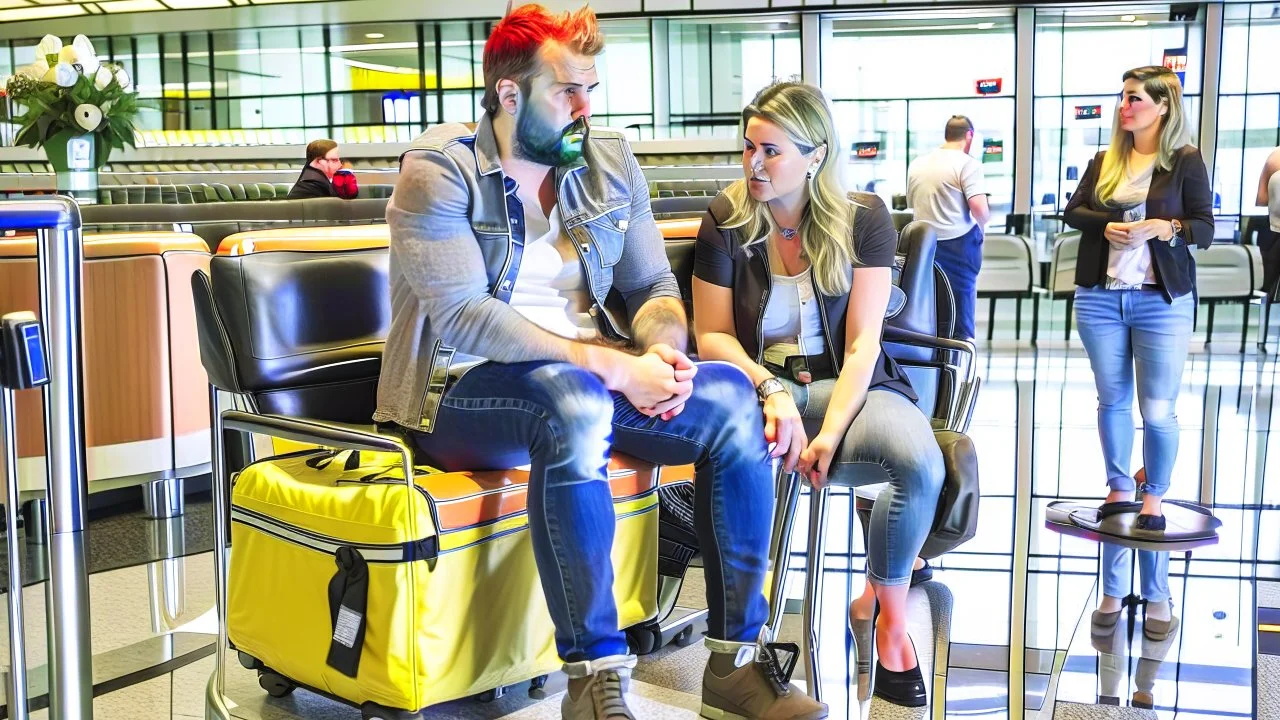 couple being told to leave airport exclusive lounge