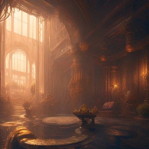 dark fantasy concept art, dynamic lighting, hyperdetailed, intricately detailed, Splash screen art, deep color, Unreal Engine, volumetric lighting, fantasy library artwork, indoors, cozy, leather, marble, library, white candles, white silk,