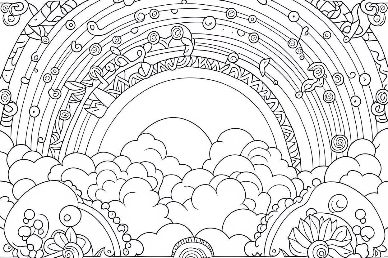 A rainbow coloring page