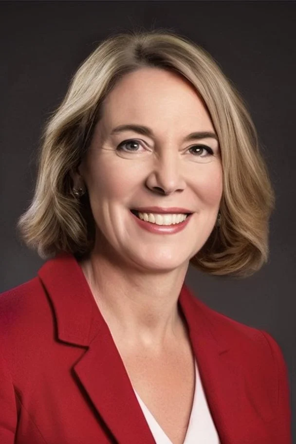 POwerful Female politician with a fiery background portrait