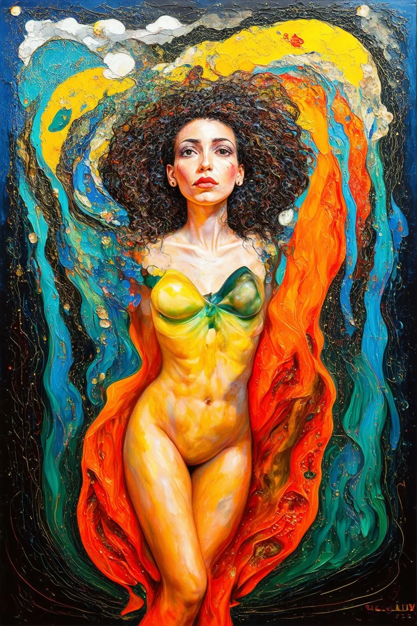 the underworld of your own psyche; painting inspired by Salvador Dali, Matisse, and Klimt