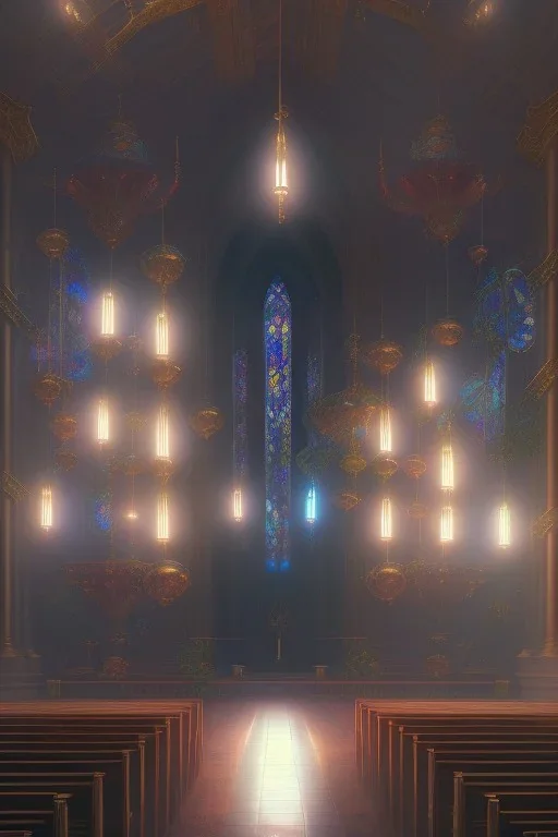 church inside, look down, 8k resolution concept Greg Rutkowski, Artgerm, WLOP, Alphonse Mucha hyperdetailed triadic colors Unreal Engine 5 volumetric lighting,