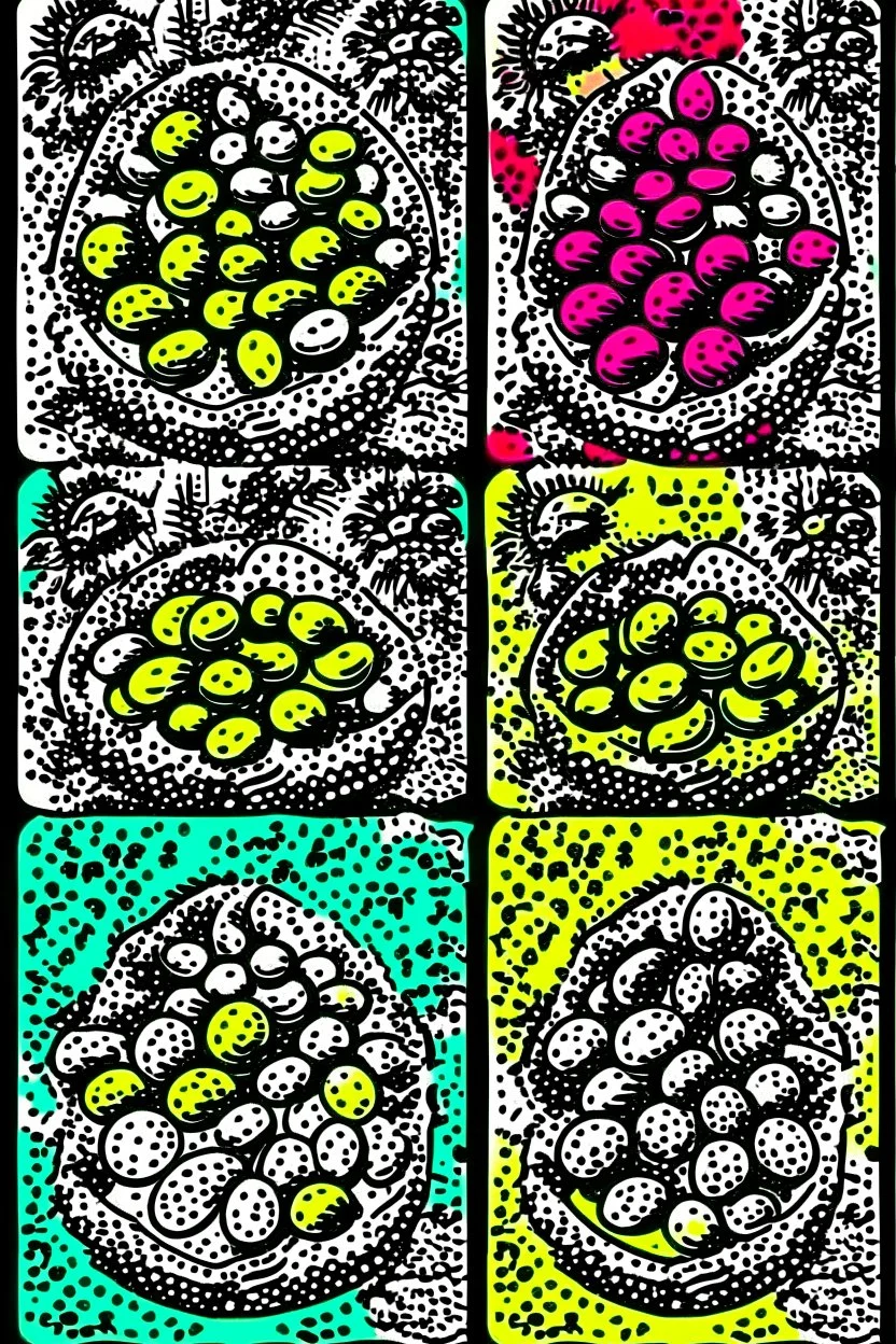 Vintage pop art style, seeds