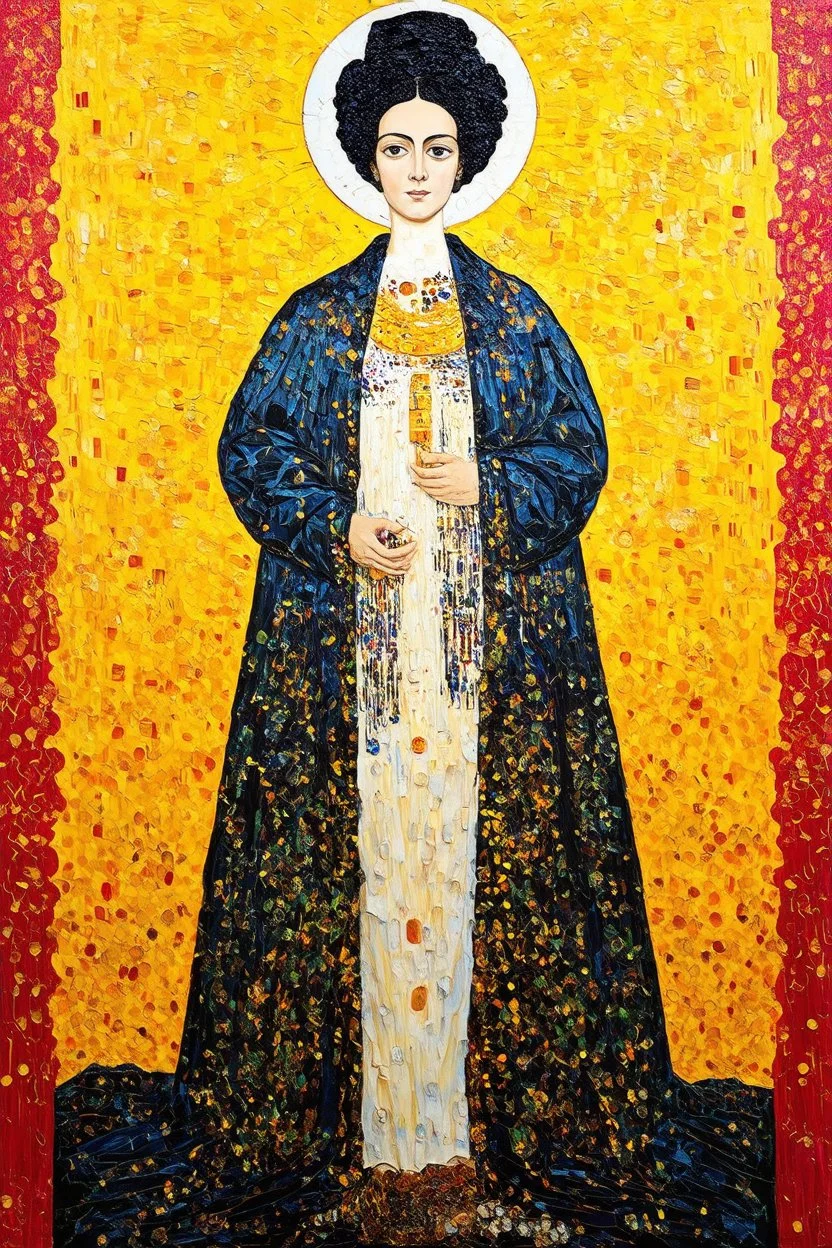The ego dressed in the garments of the divine; post modern lowbrow art; Gustav Klimt