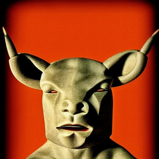 portrait of a minotaur Picasso Style