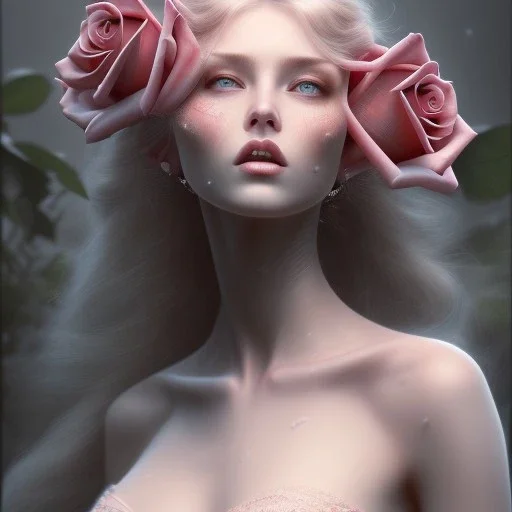 red rose beautiful girl,utra realistic,highly detailed, masterpiece, delicate detailed, sharp focus, insanely detailed, fantasy art, intricate detailed, elegant, fog, Special Lighting, Vibrant, color Scheme, forest, unreal engine 5, trending on artstation