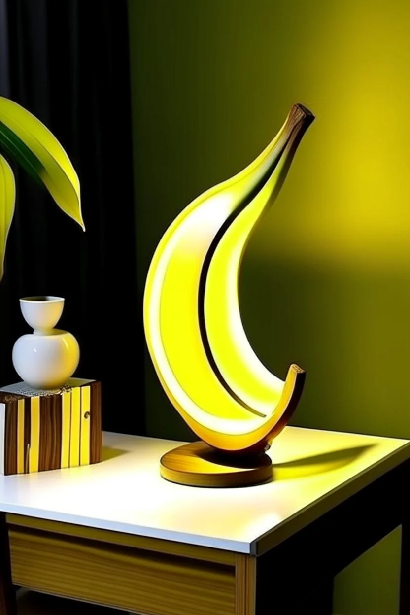 gaming table lamp inspired by banana, modern design,