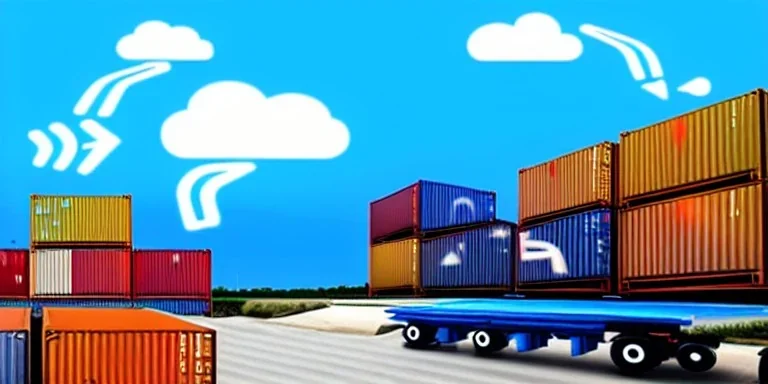 Logistics and transportation, Integrated warehousing and transportation operation service. Network distribution of Container Cargo, Smart logistics and future of transport on global networking.