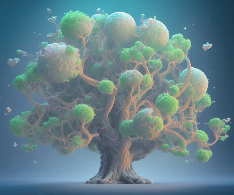 Vector tree illustration 3D ฉากหลังสีขาว