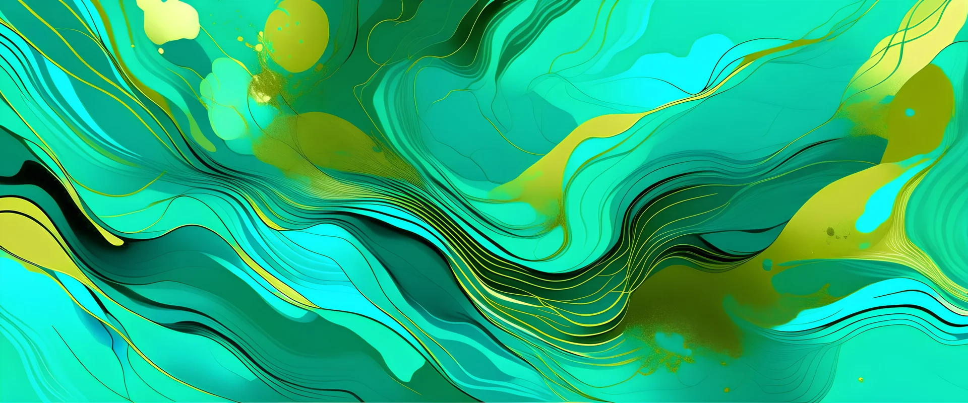 Abstract turquoise green gol