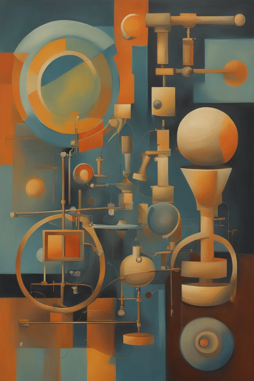 Abstract painting of scientific instruments